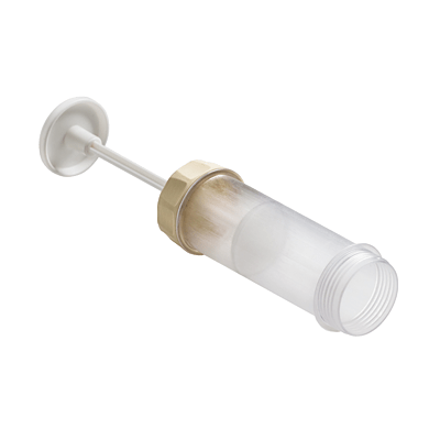 Das Speltex Zylinder-Nachfüllwerkzeug ist ähnlich einer Spritze aufgebaut mit durchsichtigem Zylinder, das vordere Ende ist offen.